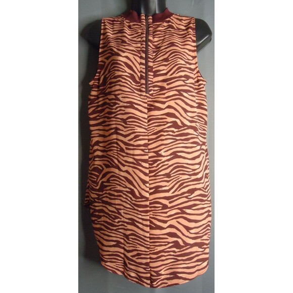 Loft Outlet Halter Tank Top Flowing Tunic Red Zebra Stripe Quarter Zip Size Med - Picture 8 of 9